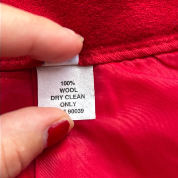 Red Vintage 100% wool skirt size 12 - Picture 6 of 6